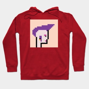 Pixel Art Female with Purple Mohawk: Unique NFT Art from the ToolCrypto Collection / ToolCrypto #12 Hoodie